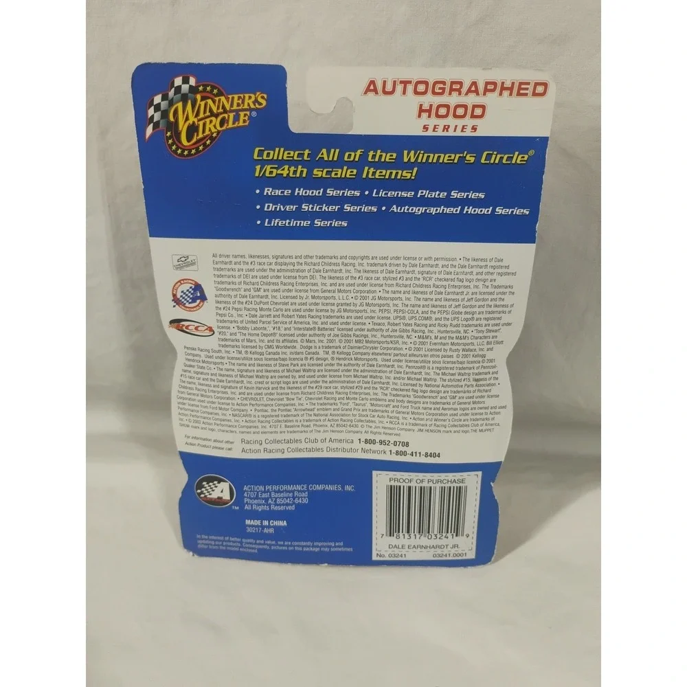 2002 NASCAR Winners Circle 03241 Dale‎ Earnhardt Jr #3 Autographed Hood 1:64